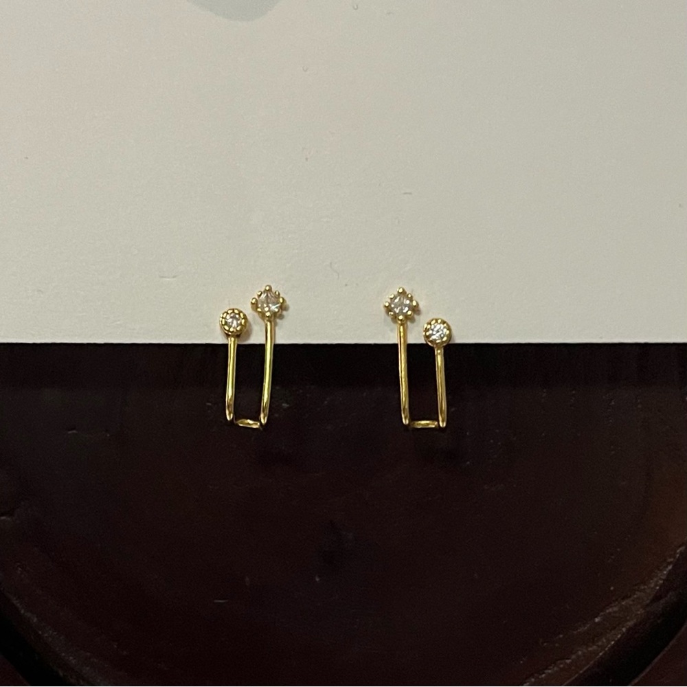 Wrap-Around Gold Stud Earrings